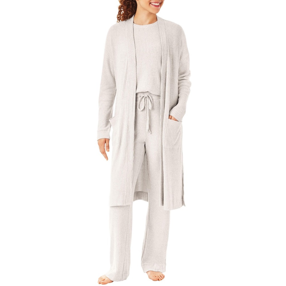 Ladies Ribbed Lounge Set - Size Small - color - Oatmeal